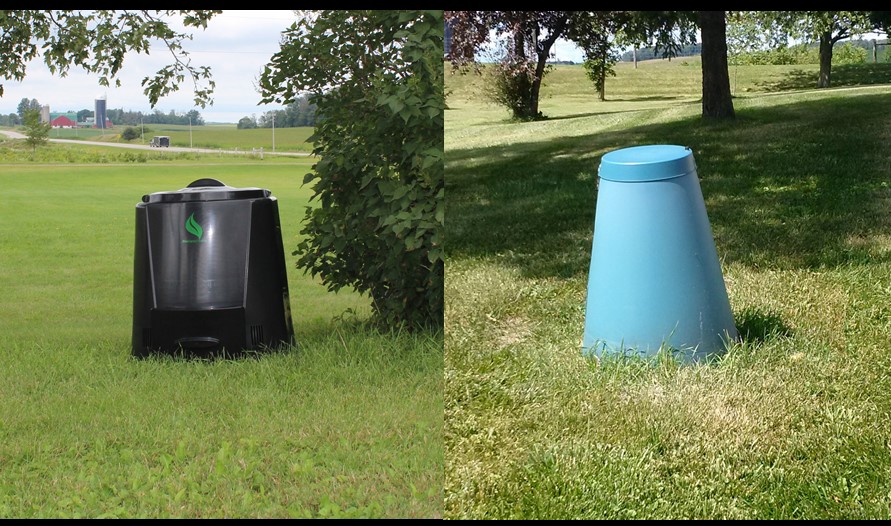 Black Composter and Green Cone