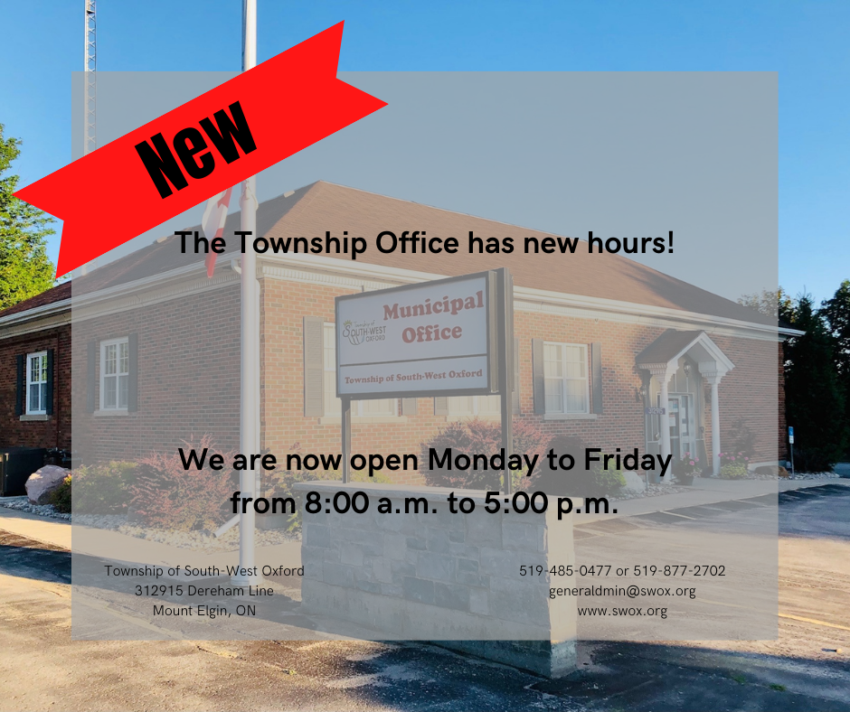 Notice of New Township Office Hours