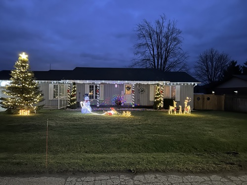 22 Terry Ave in Mount Elgin Christmas Lights Display - Winner of Most Original Category